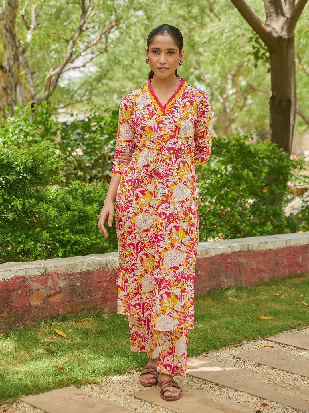 Women's Printed Cotton Kurta Set
