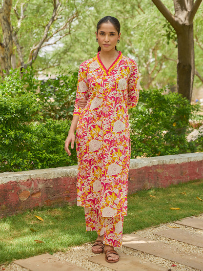 Women's Printed Cotton Kurta Set