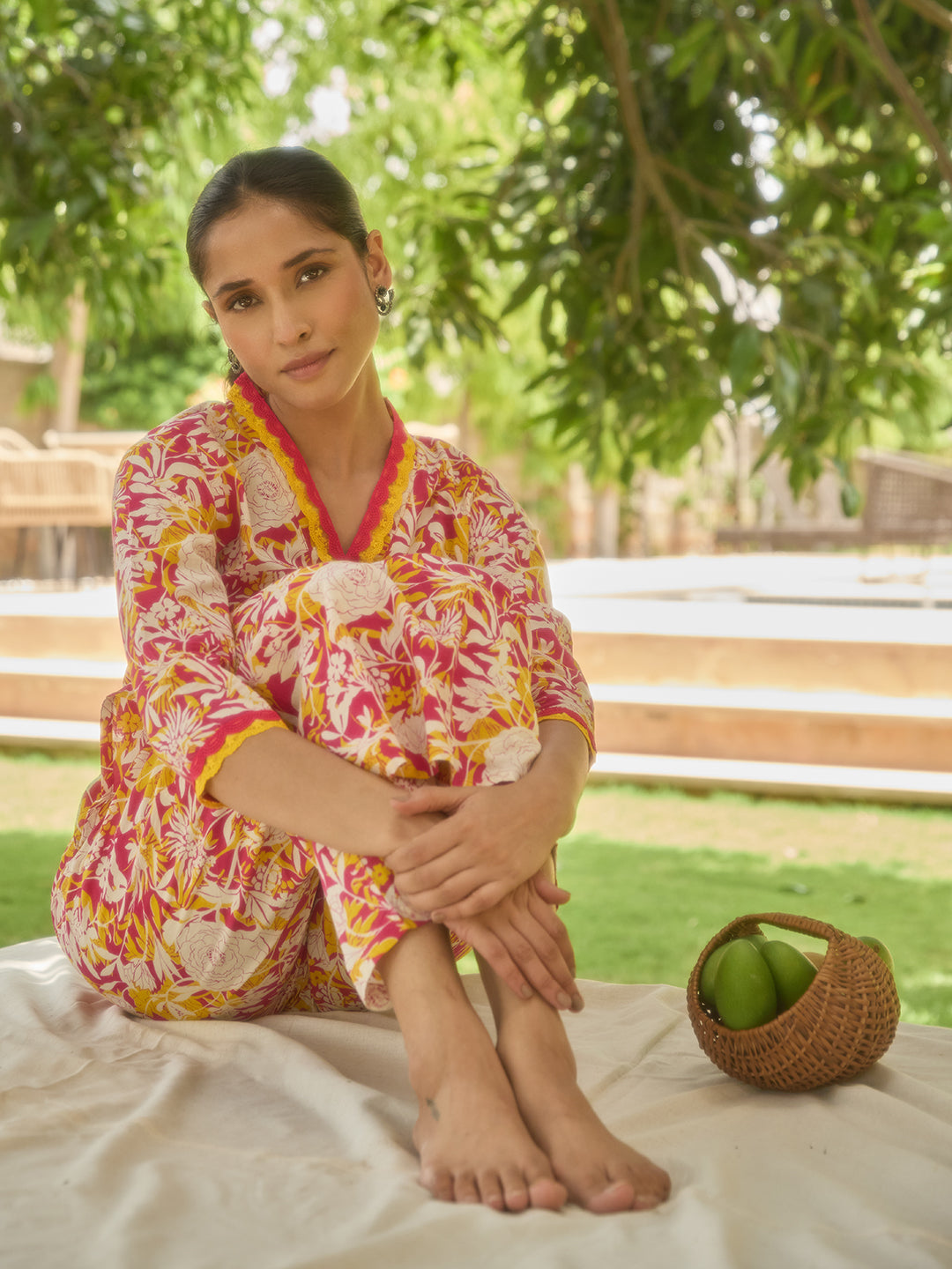 Women's Printed Cotton Kurta Set