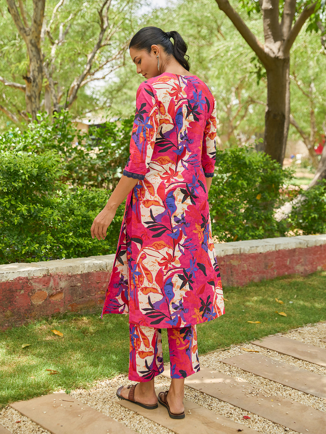 Women's Printed Cotton Kurta Set