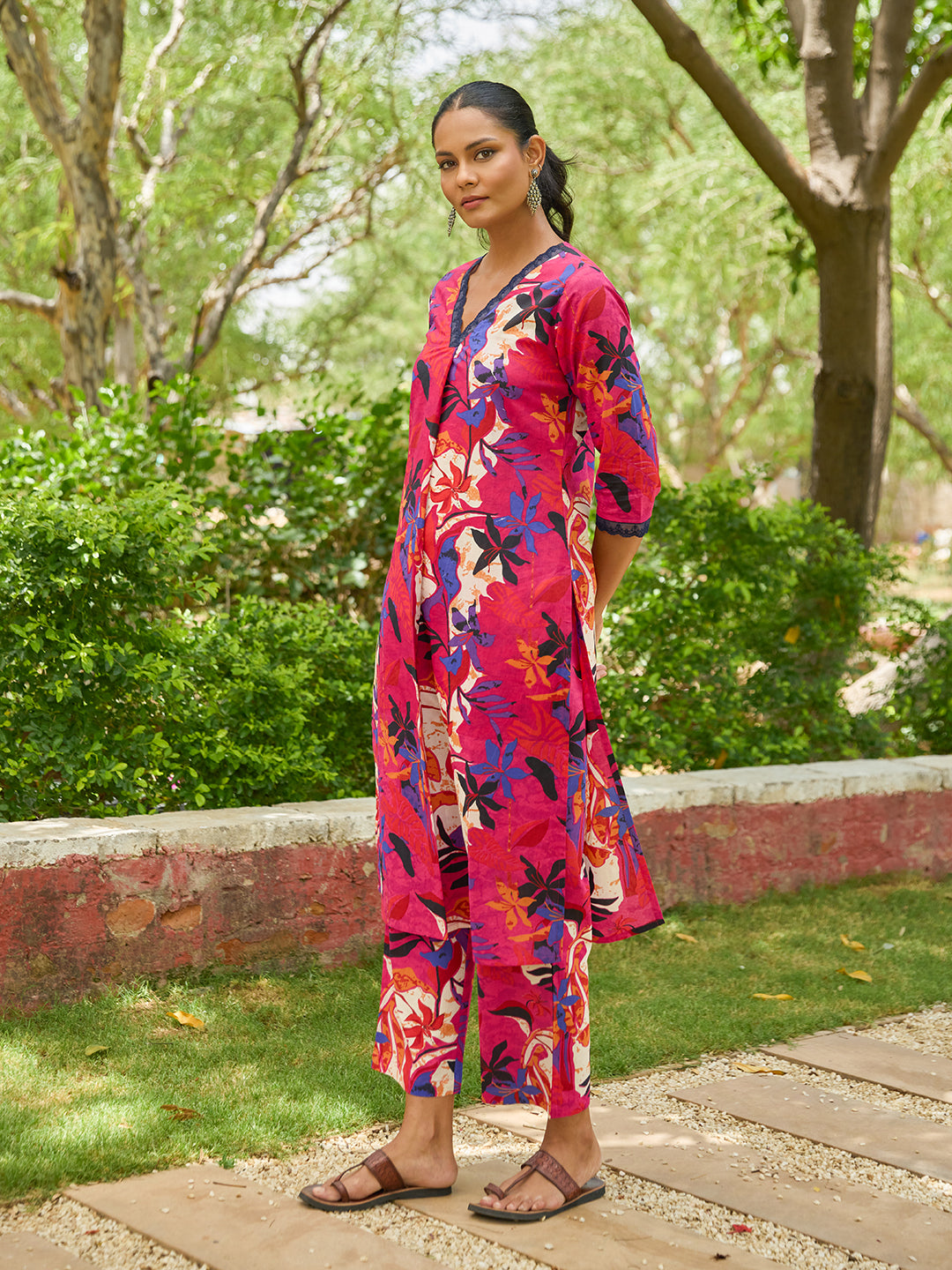 Women's Printed Cotton Kurta Set