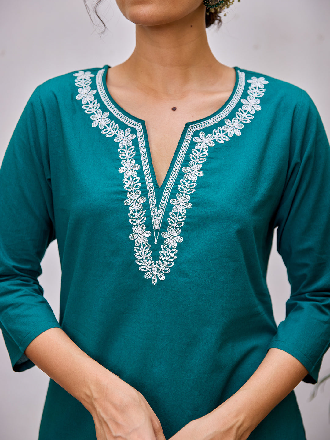 Women's Cotton Embroidered Kurta Set