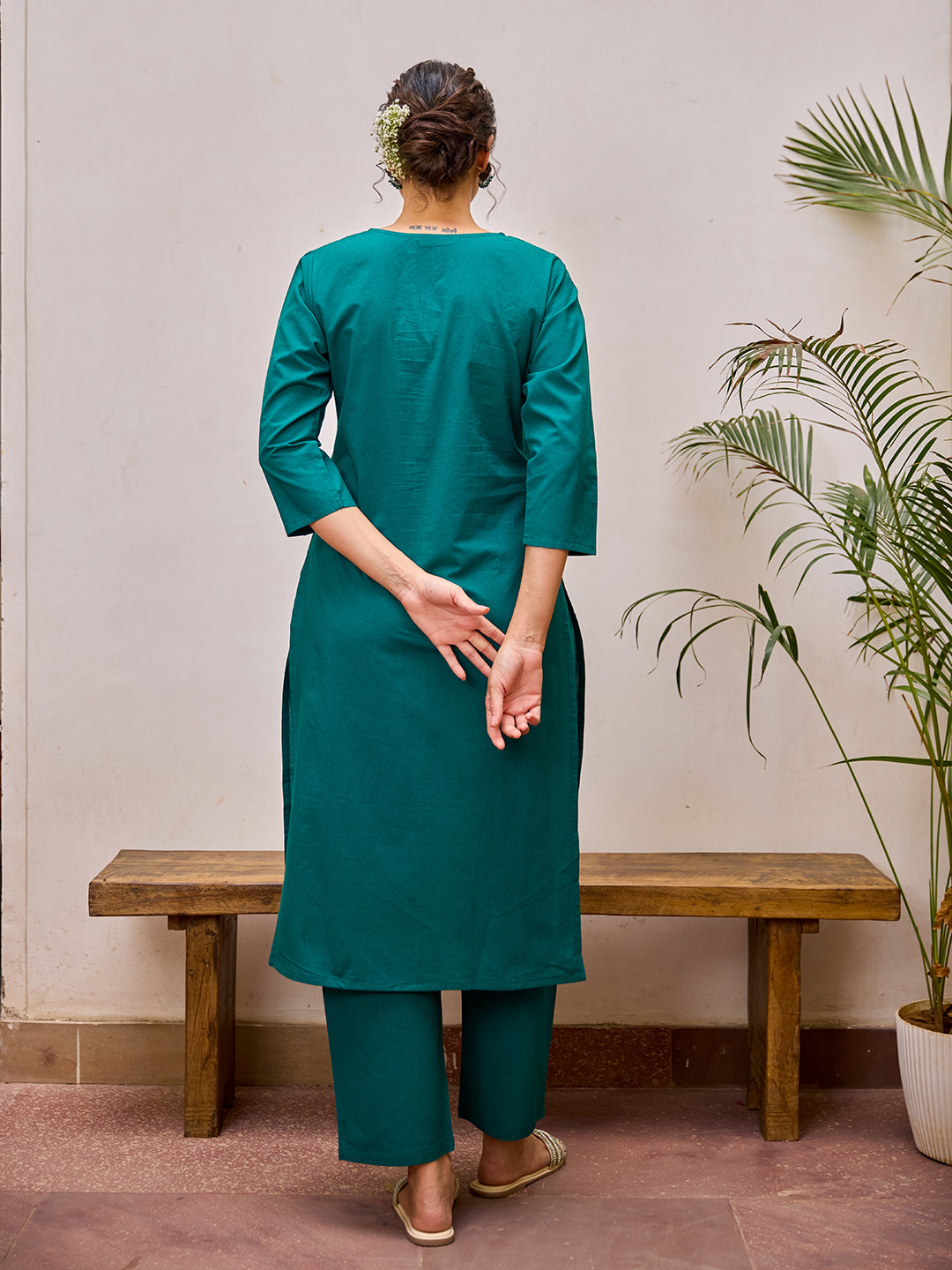 Women's Cotton Embroidered Kurta Set