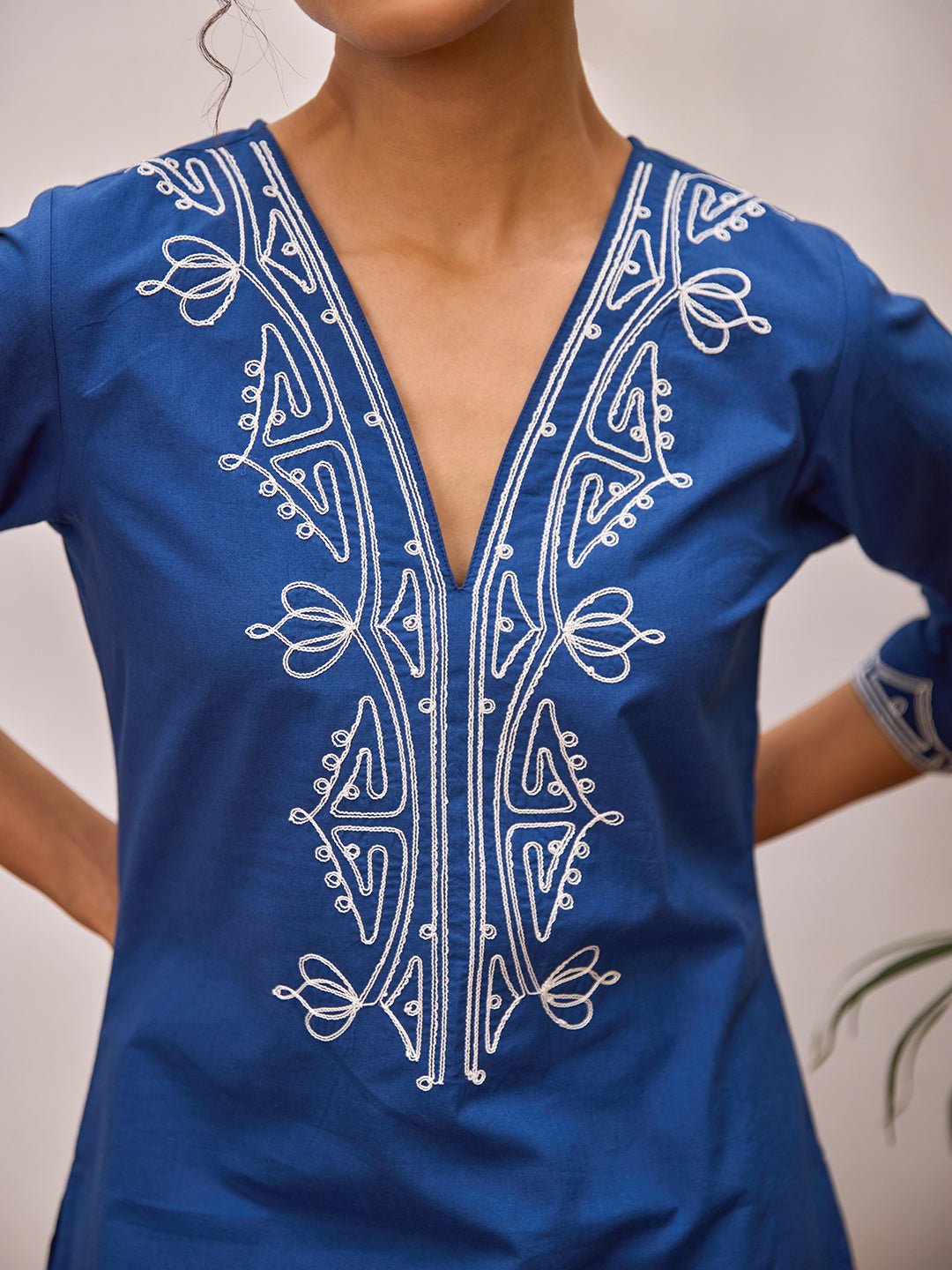 Women's Cotton Embroidered Kurta Set