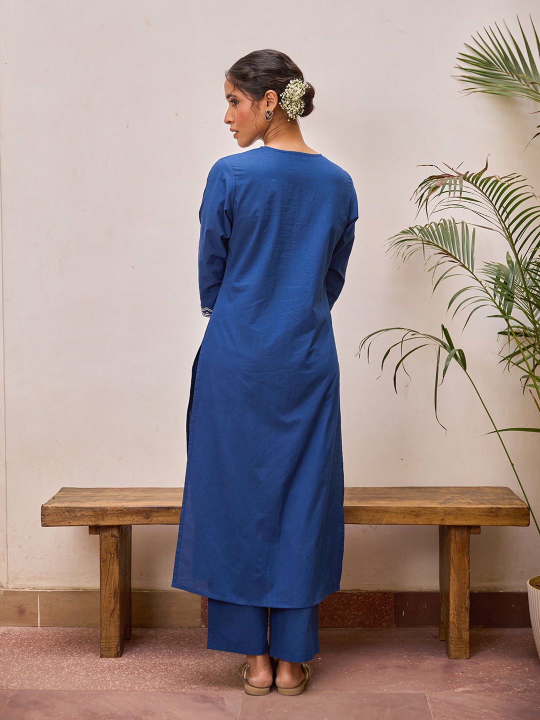 Women's Cotton Embroidered Kurta Set
