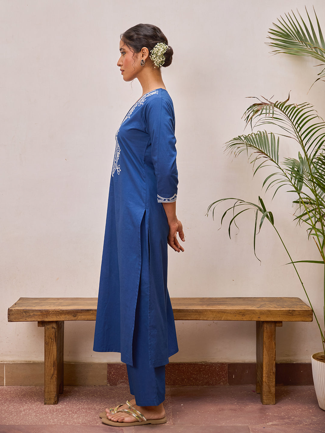 Women's Cotton Embroidered Kurta Set