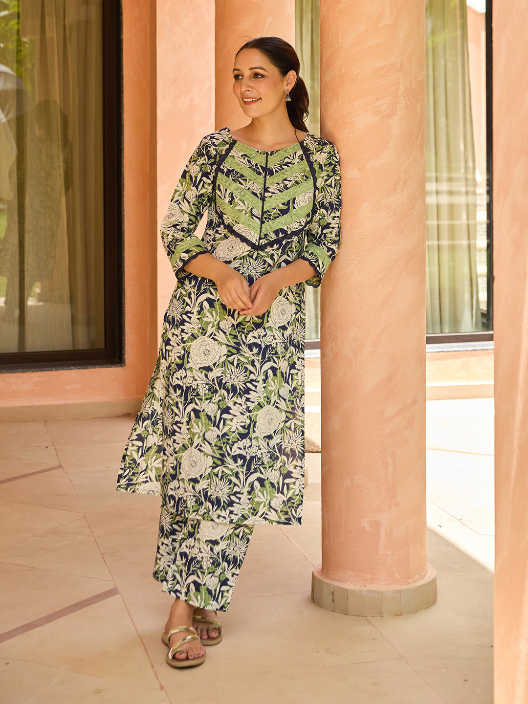 Women's Printed Cotton Kurta Set