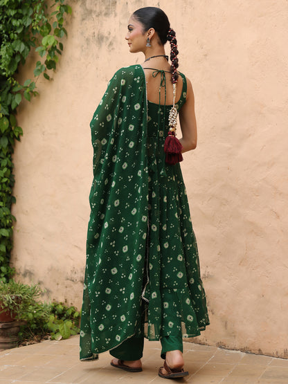 Women's Georgette Bandhni Anarkali Set