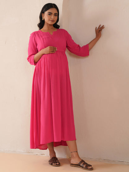 Women's Pink Maternity Dress