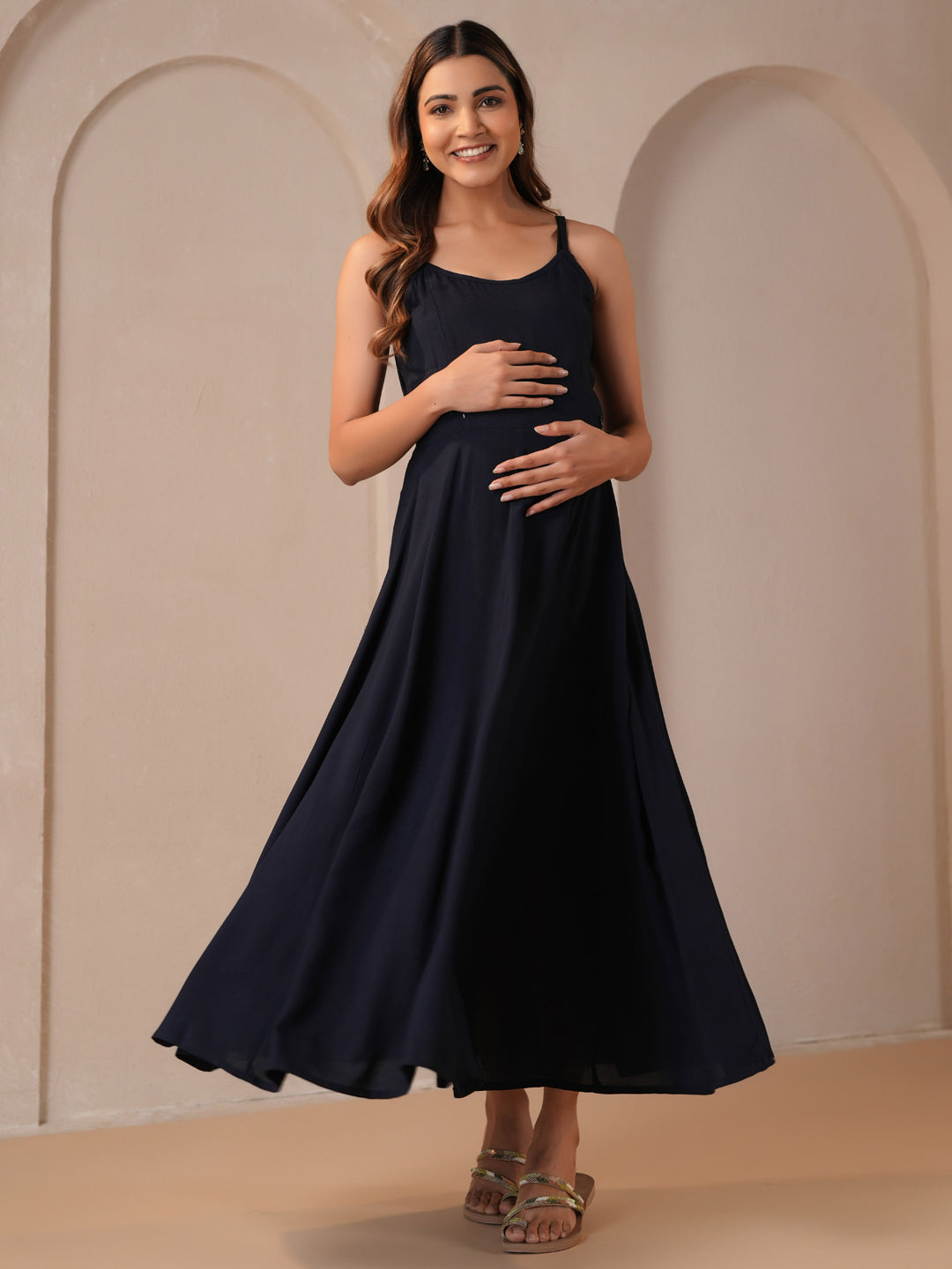 Buy Women's Black Maternity Dress with Cape Jacket Online in India | Anayna Buy Women's Black Maternity Dress with Cape Jacket Online in India | Anayna