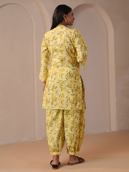 Women's Floral Yellow Feeding Maternity Kurta Sets
