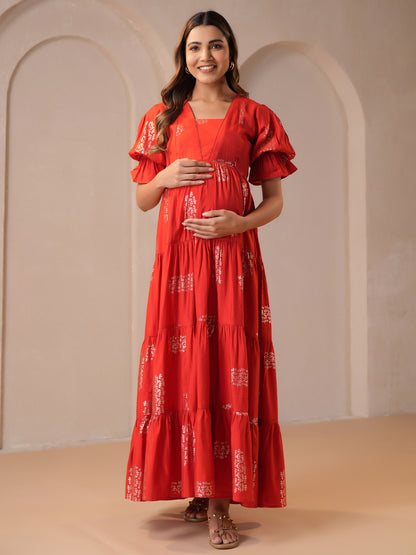 Women's Red Maternity Dress