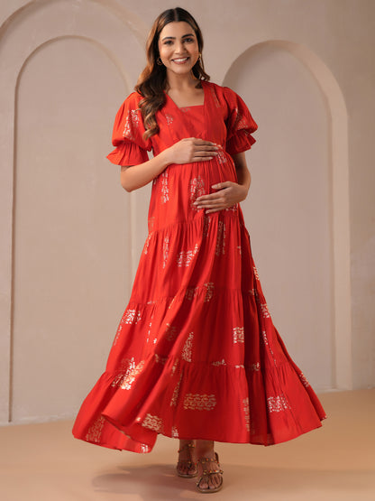 Women's Red Maternity Dress