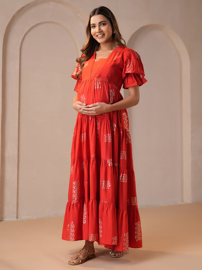 Women's Red Maternity Dress