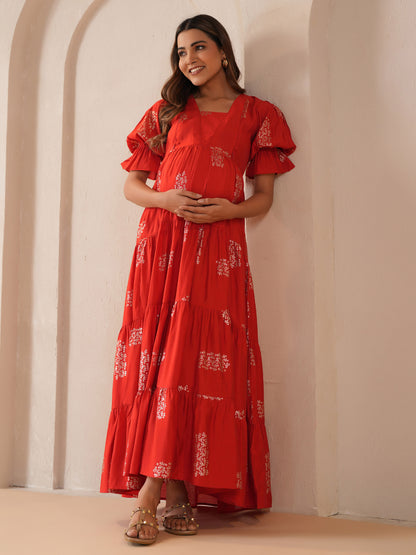 Women's Red Maternity Dress