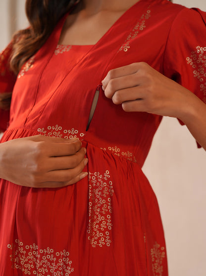 Women's Red Maternity Dress