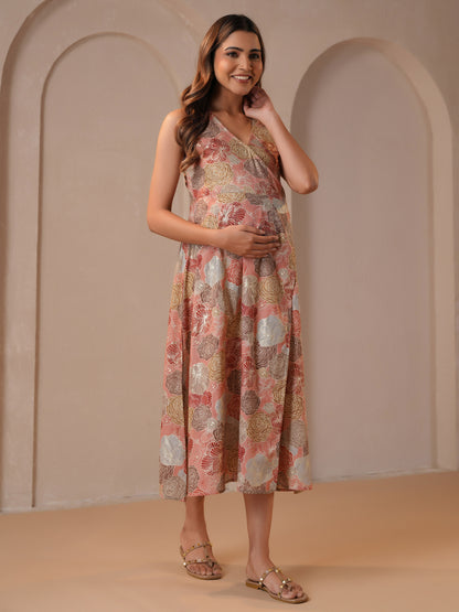 Women's Light Pink Maternity Dress