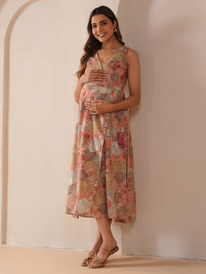 Women's Light Pink Maternity Dress
