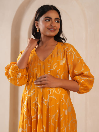 Women's Yellow Maternity Kurta Sets
