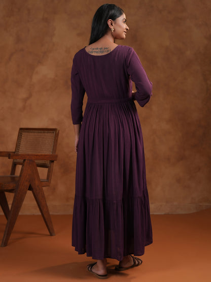 Women's Purple Maternity Dress