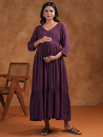 Women's Purple Maternity Dress
