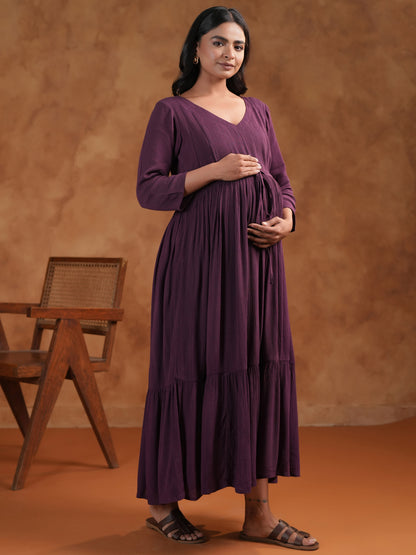 Buy Women's Purple Maternity Dress Online in India