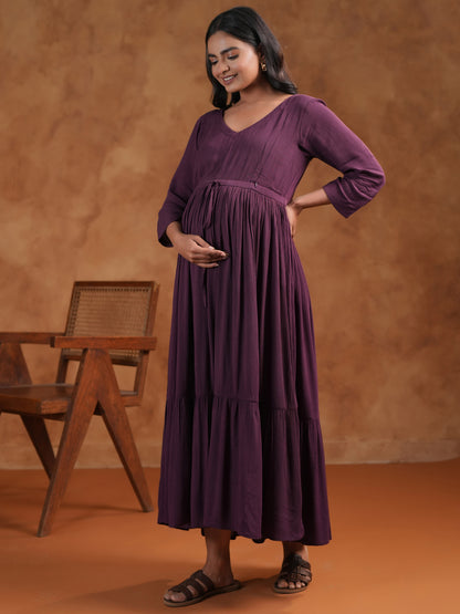 Women's Purple Maternity Dress