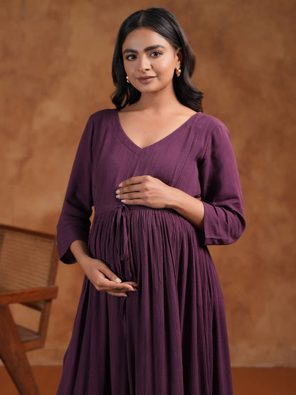 Women's Purple Maternity Dress