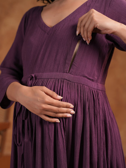 Women's Purple Maternity Dress