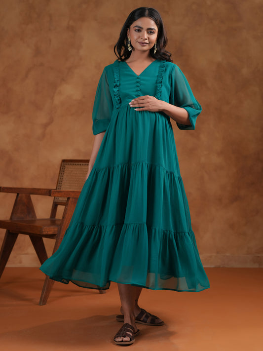 Women's Teal Maternity Dress