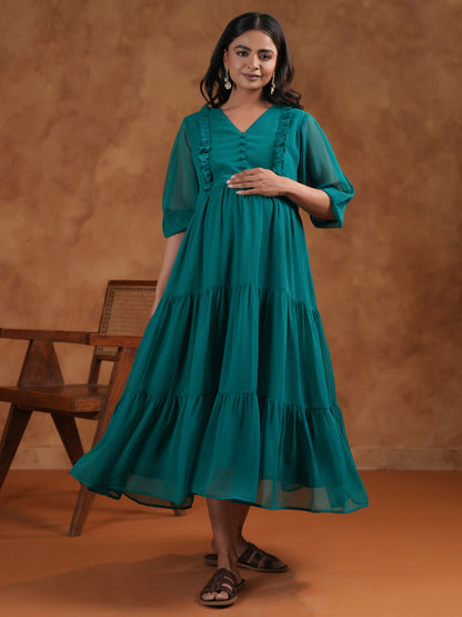 Women's Teal Maternity Dress