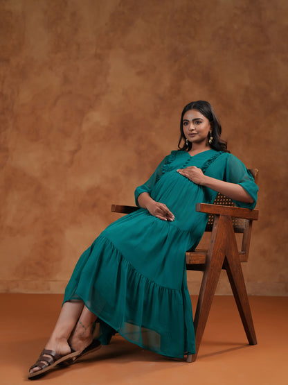 Women's Teal Maternity Dress