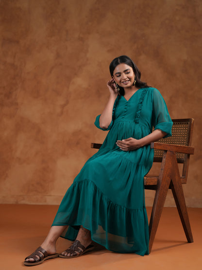 Women's Teal Maternity Dress