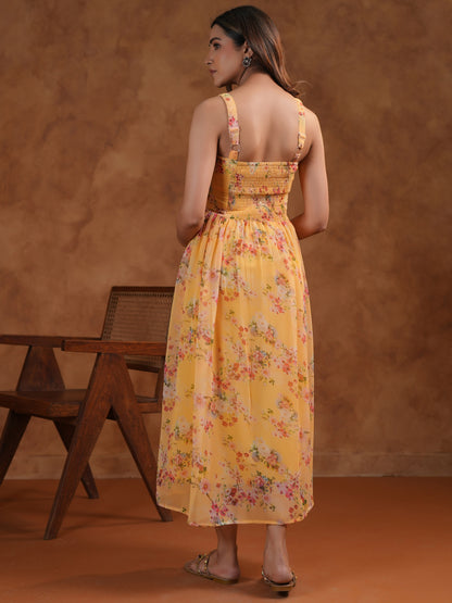Women's Yellow Maternity Dress