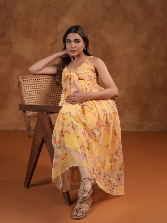 Women's Yellow Maternity Dress