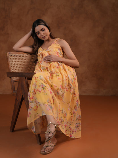 Women's Yellow Maternity Dress
