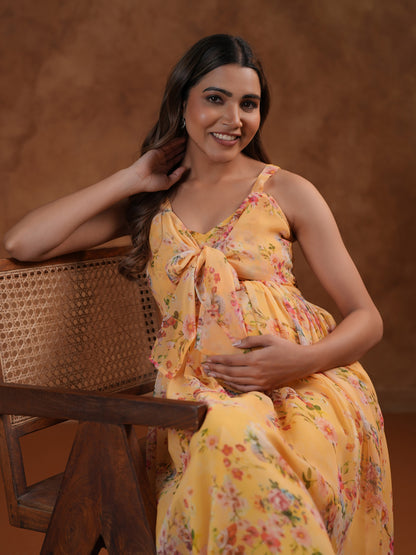 Women's Yellow Maternity Dress