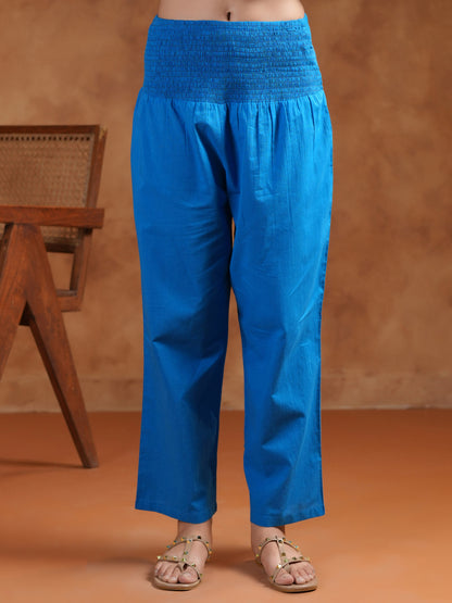 Women's Floral Blue Maternity Kurta Sets