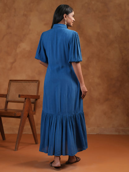 Women's Blue Maternity Dress