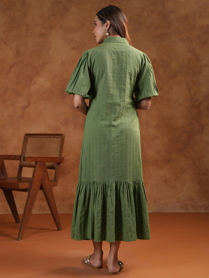 Women's Soothing Green Maternity Dress