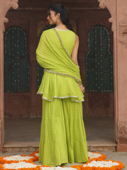 Women's Peplum Sharara Set with Dupatta