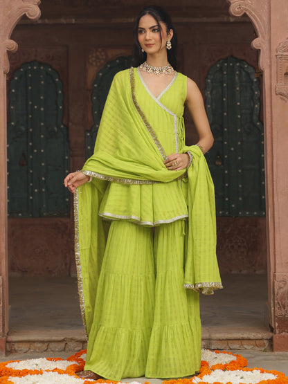 Women's Peplum Sharara Set with Dupatta