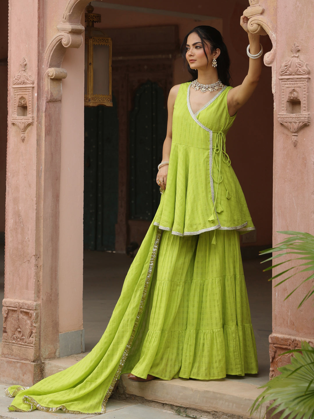Women's Peplum Sharara Set with Dupatta