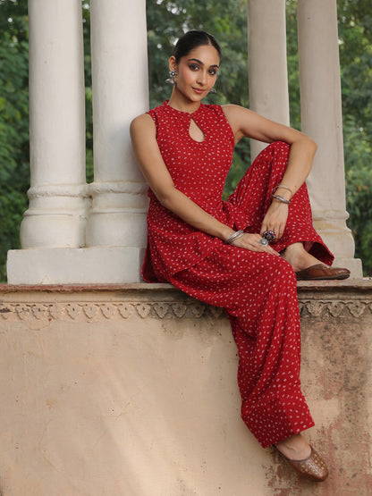 Women's Georgette Bandhni Farshi Set