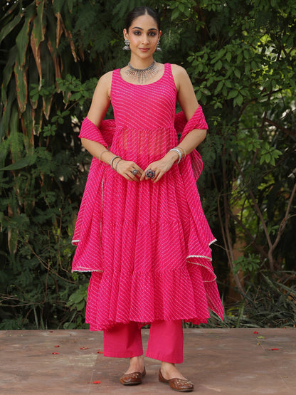 Women's Leheriya Anarkali Set