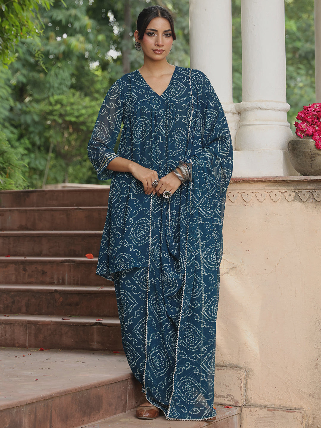 Women's Bandhni Dhoti Set