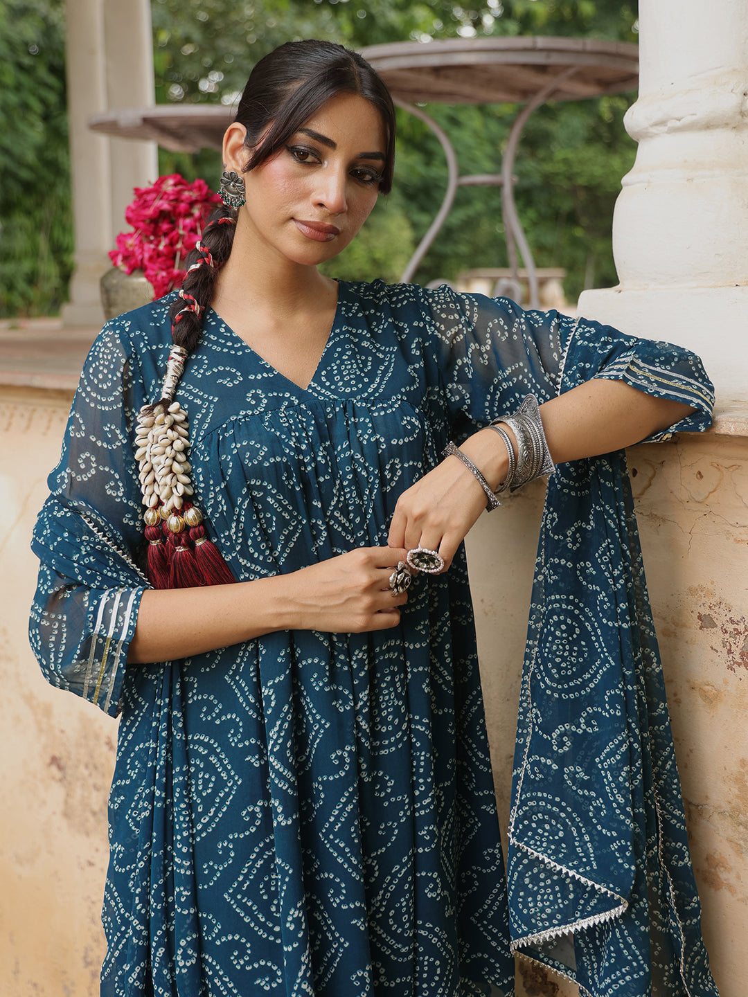 Women's Bandhni Dhoti Set