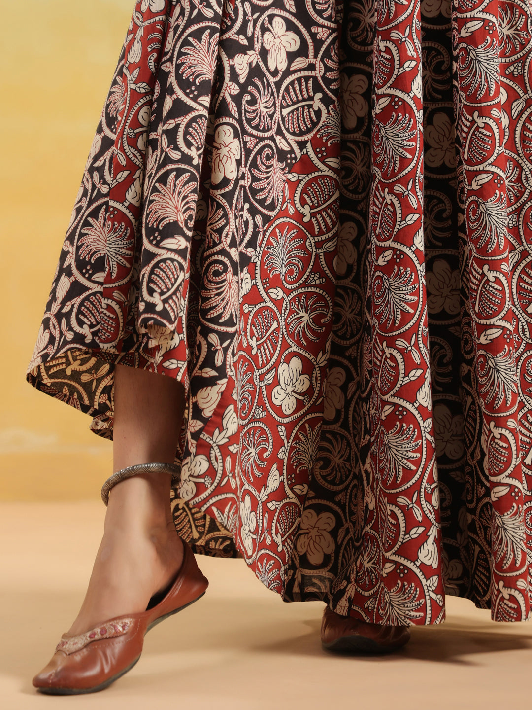 Women's Dual Coloured Printed Long Skirt