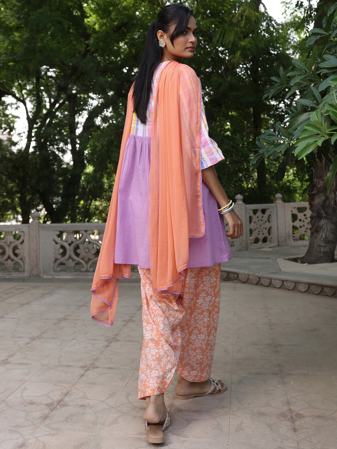 Women's Cotton Short Kurta With Salwar & Dupatta