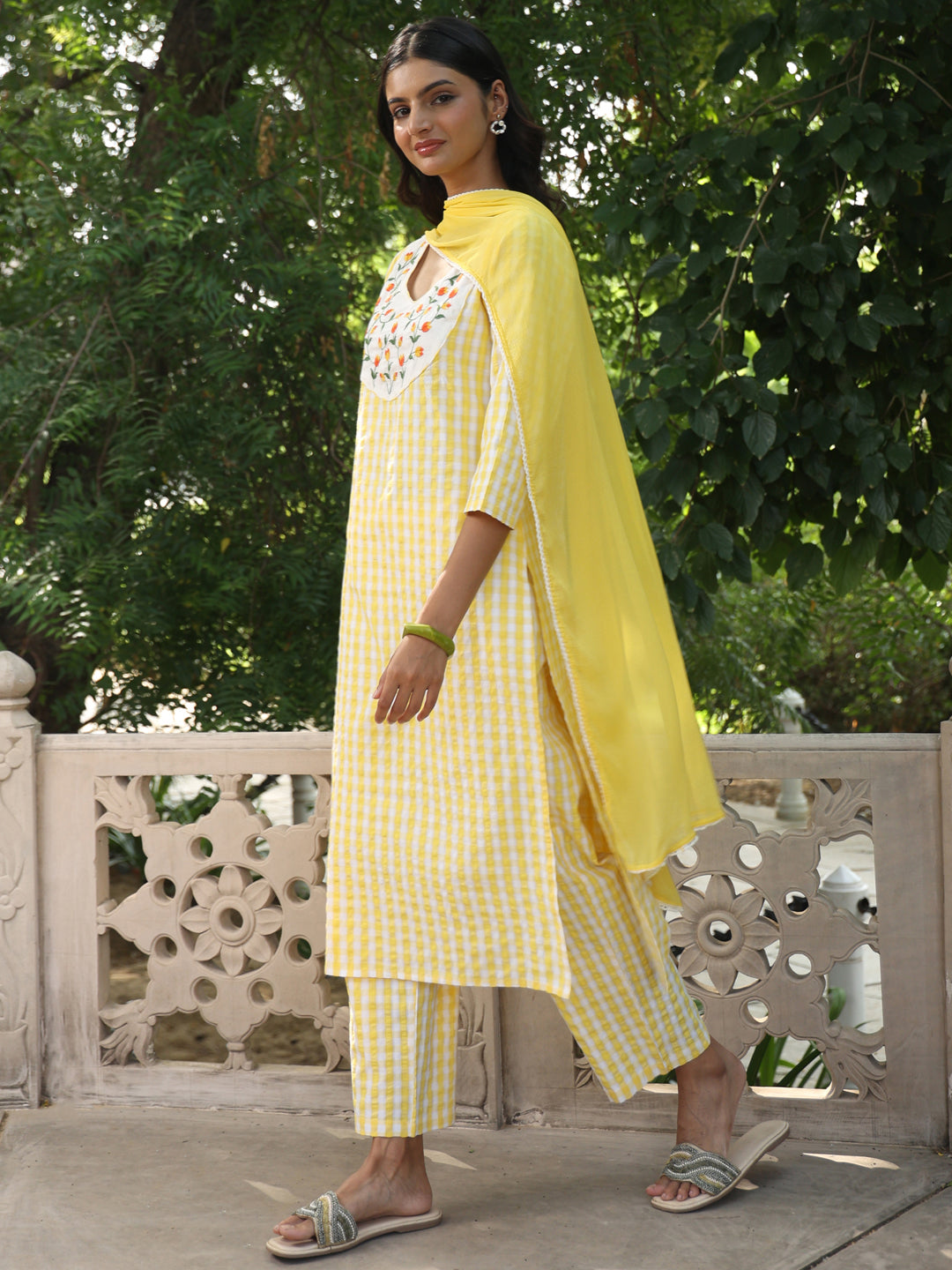 Women's Cotton Embroidered Kurta Set with Dupatta